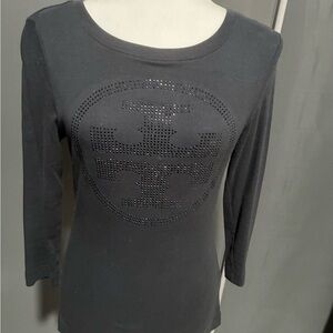 Tory Burch Charcoal Long Sleeve Tee